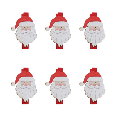 

Tailored Christmas Decorations Cartoon Wooden Clip DIY Santa Claus Small Wooden Clip 5CM