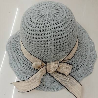 

Summer breathable fishermans hat Korean version Baitie Japanese female hat eaves fishermans hat sunshade knitted hat foldable