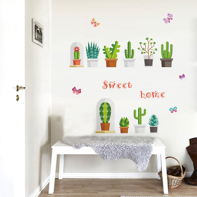 

〖Follure〗Removable Vinyl Decal Art Mural Potted plant Home Living Room Decor Wall Sticker