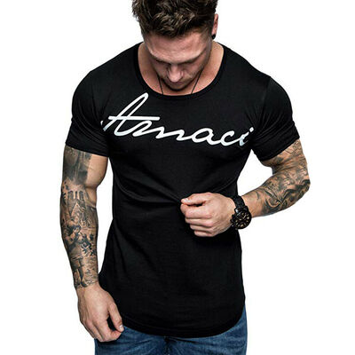 

Fashion Mens Slim Fit O Neck Short Sleeve Muscle Tee T-shirt Casual Tops Blouse