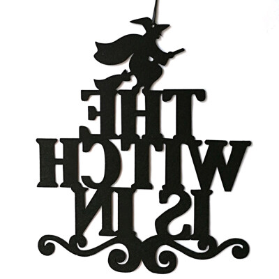 

The Witch Is In Non-woven Halloween Door Hanging Sign Props Party Decoration