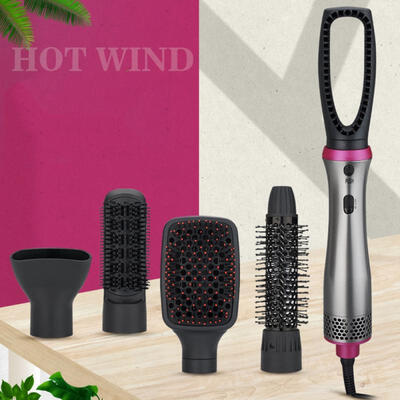 

5-in-1 Hair Styling Brush Set Hair Straightener Curler With 2 Speed And Heat SettingsUS PLUG