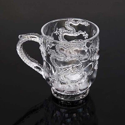 

LED Flashing Color Change Mug Water Activated Light Up Dragon Pattern Beer Cup 285ml