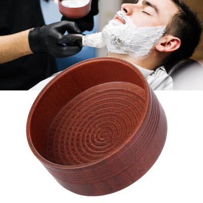 

Greensen Wooden Shaving Soap Bowl Cup Mug Tool Natural For Man Shaver Razor Cleansing Foam Round