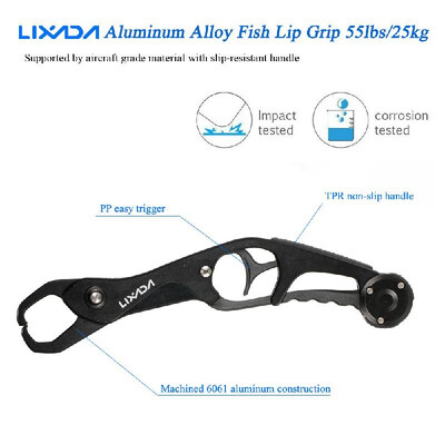 

Lixada Aluminum Alloy Fish Lip Grip Grabber Gripper Trigger Heavy Duty 55lbs25kg Fishing Holder with Strong Hooks Slip-resistant