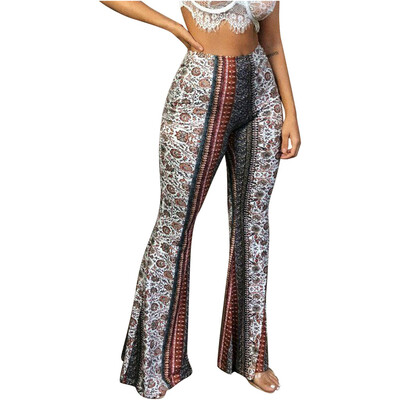 

Tailored Fashion Womens Leisure Printing Wide Leg High Waist Elastic Tight Leggings Pants