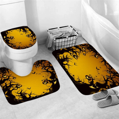 

〖Follure〗Halloween festival 3pcs Non-Slip Bath Mat Bathroom Kitchen Carpet Doormats Decor