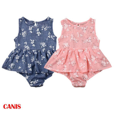 

Newborn Baby Girl Romper Floral Bodysuit Sunsuit Summer Clothes Outfits 0-18M