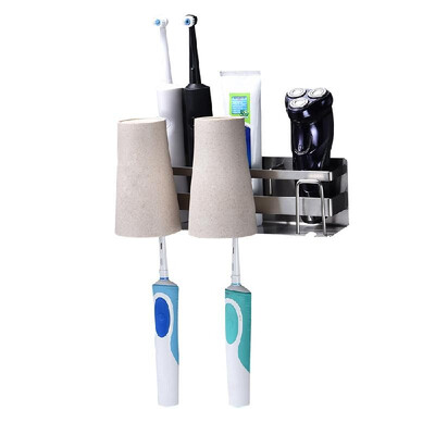 

Toothbrush Holder Toothpaste Holer Cup Holder Multifunction Bathroom Hardware Accessory Adhensive Wall Mount Toothpaste Holer Orga