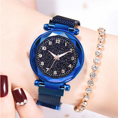 

Luminous Magnet Quartz Women Watch Wristwatch with Numbers Starry Dial for Women