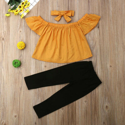 

2019 Cute Toddler Kids Baby Girl Flower Top Dress Pants Leggings Outfits Clothes