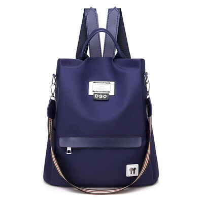 

Waterproof double shoulder bag Korean version 100 fashion waterproof canvas Niujin cloth schoolbag anti-theft backpack