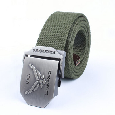 

Hot selling new Unisex belt high quality canvas weaving Alloy Automatic buckle Men belt outdoor casual Men&Women cowboy belt