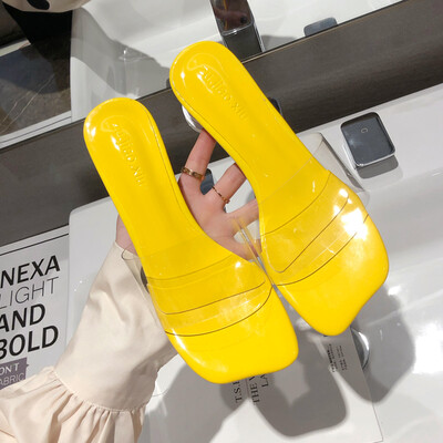 

Slippers Women Wear Fashionable LadiesSummer Transparent Shoes Sandals French Girls High-heeled Shoes
