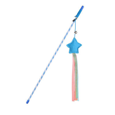 

Star Fleece Strips Cats Teaser Rod Wand Pet Kitten Interactive Stick Toys