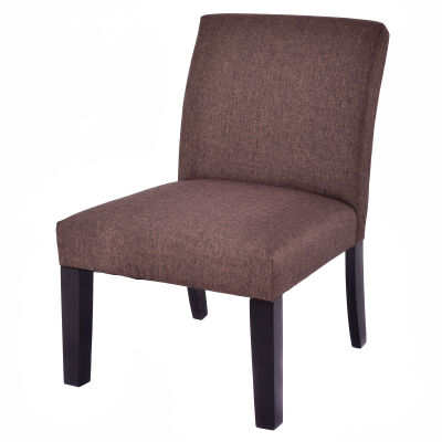 

Modern Upholstered Armless Slipper Chair-Brown