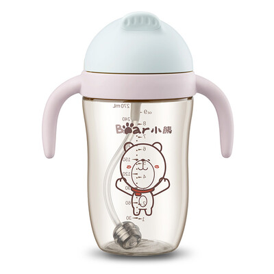 

Bear sear sippy cup baby gravity ball learning cup leak-proof shatter-resistant children cup water bottle baby drinking cup 270mlMW-C0005 cherry powder