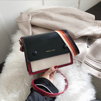 

Broadband collision color small bag female 2019 new wave Korean version of the wild single shoulder slung fashion texture simple small square bag