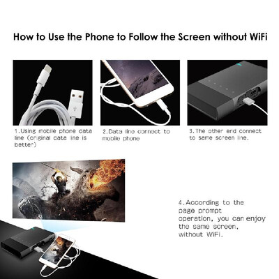 

S1 Portable DLP Projector Mini Smart Projector 80 ANSI Lumens 5001 Contrast Ratio 100 Inch Screen 5200mAh Rechargeable Battery HD