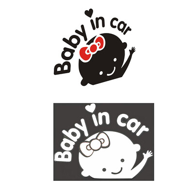 

Car Styling 3D Cartoon Car Stickers Reflective Vinyl Baby in Car Warming Sticker Decals on Board Decoration
