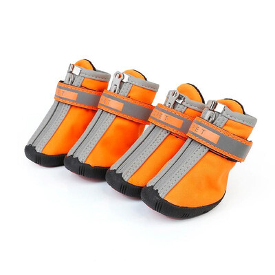 

Dog Shoes Rain Boots Waterproof Dog Shoes with Reflective Velcro Rugged Anti-Slip Sole Pet Paw Protectors 4 PCS