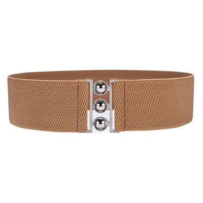 

Simple Elastic Band Metal Ball Buckle Women Waistband Clothes Sash Corset Belt