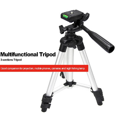 

STB-3110 35-102cm Aluminum Alloy Tripod Portable Lightweight Travel 3-sections Stand wPhone Holder 14" Screw Hole for Projector