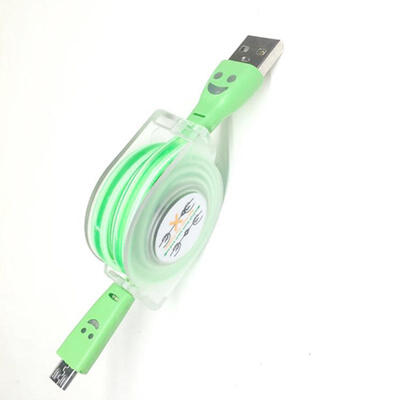 

Micro USB Cable 33ft Retractable Android Data Cable With Luminous Smiling Face For Samsung Nexus Kindle HTC LG Sony
