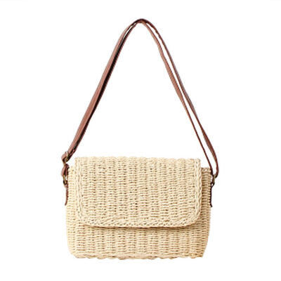 

Simple Women Flap Shoulder Crossbody Handbag Straw Beach Casual Holiday Bag