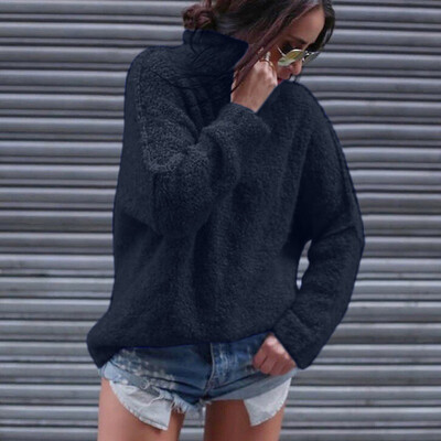 

Nomeni Women Casual Autumn Long Sleeve Warm Plush Turtleneck T-Shirts Tops Blouse