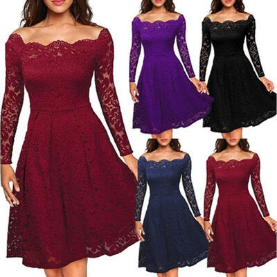 

Womens Floral Long Maxi Dress Long Sleeve Evening Party Summer Beach Sundress