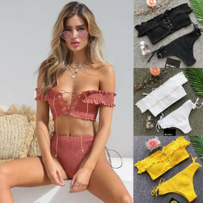 

Sexy Womens Strapless Padded Bikini Set Swimsuit Beachwear Swimwear Bathing Suit