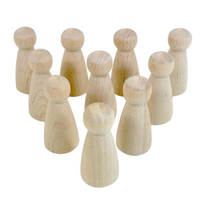 

10pcs Natural Wood Peg Dolls Craft Handmade Handicrafts Home Decorations