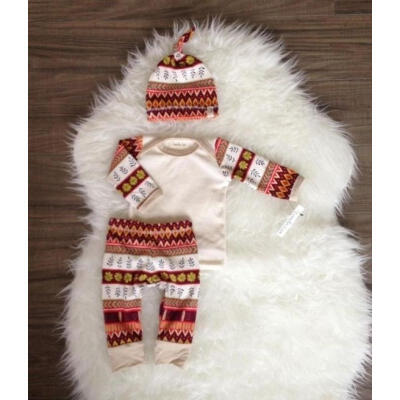 

3PCS Newborn Baby Boy Girl T-shirt TopsLong Pant Hat Outfits Clothes Set 0-18M