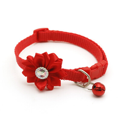 

New Fashion Adjustable Pet Bell Pendant With Flowers Pet Dog Collar Pet Decor Accessories