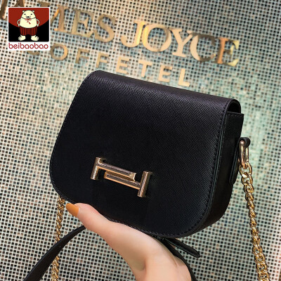 

On the new womens bag new 2019 summer texture shoulder saddle bag Joker chain messenger bag