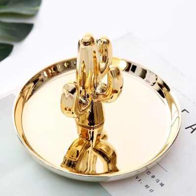 

Toponeto Gold-plated jewelry plate home decoration plate ring jewelry storage plate