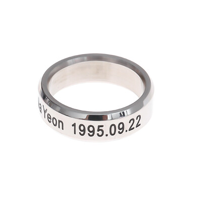 

Kpop Twice Same Heel Letter Letter Ring with Rhinestone Unisex Pair Stainless Steel Ring Hot Gift