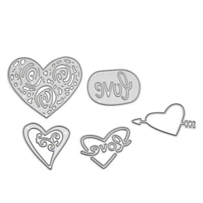 

5pcs Love Heart Cutting Die Stencil Scrapbook Template Frame DIY Craft