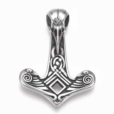

304 Stainless Steel Pendants Anchor Antique Silver 48x35x10mm Hole 7mm
