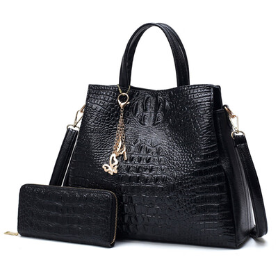 

Fashion PU Leather Shoulder Bags Brand High Quality Ladies Tote Bag Women Big Handbags 2 pieces