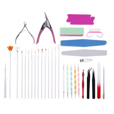 

15pcsset Nail Art Tips Tool Kits Nail Art UV Gel Brush Files Kit Manicure