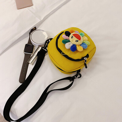 

Cartoon cute colorful sun flower canvas bag casual wild shoulder bag 2019 new fashion Messenger bag