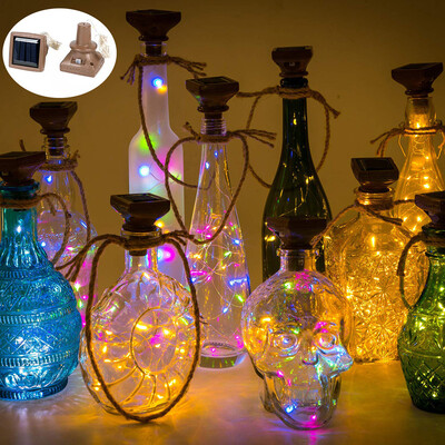 

〖Follure〗2Pcs Solar Energy Cork Shaped LED Light Starry Light Wine Bottle Lamp Decor