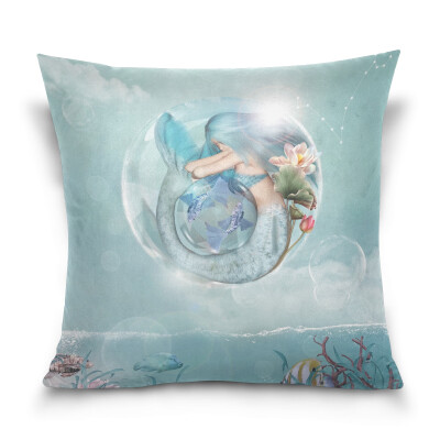 

ALAZA Throw Pillow Cover 16 X 16 inch Cushion Cover with Pisces Printed Pillowcase