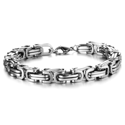 

The Personality Stainless Steel Chain Wristband Bangle Bracelet Gold Black Men