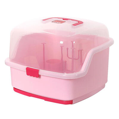 

Portable Baby Bottles Storage Box Drying Rack Plastic Tableware Dry Case