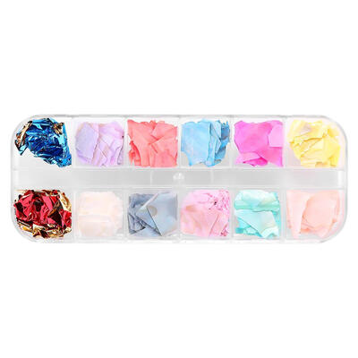 

1 Box Shell Stone Nails Stickers Nails Patch Decals Foil Tip Manicure Tools