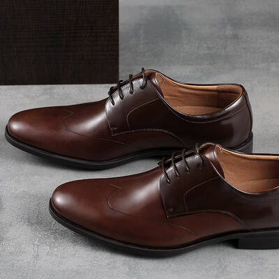 

Beijing Tokyo leather shoes mens business dress derby shoes stitching England lace round head Italy first layer leather black 44