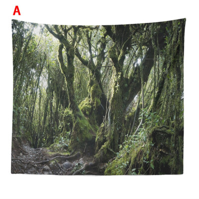 

Toponeto Misty Forest Tapestry Wall Hanging Nature Landscape Tapestry Sunshine Through Tree Tapestries For Bedroom Living Room